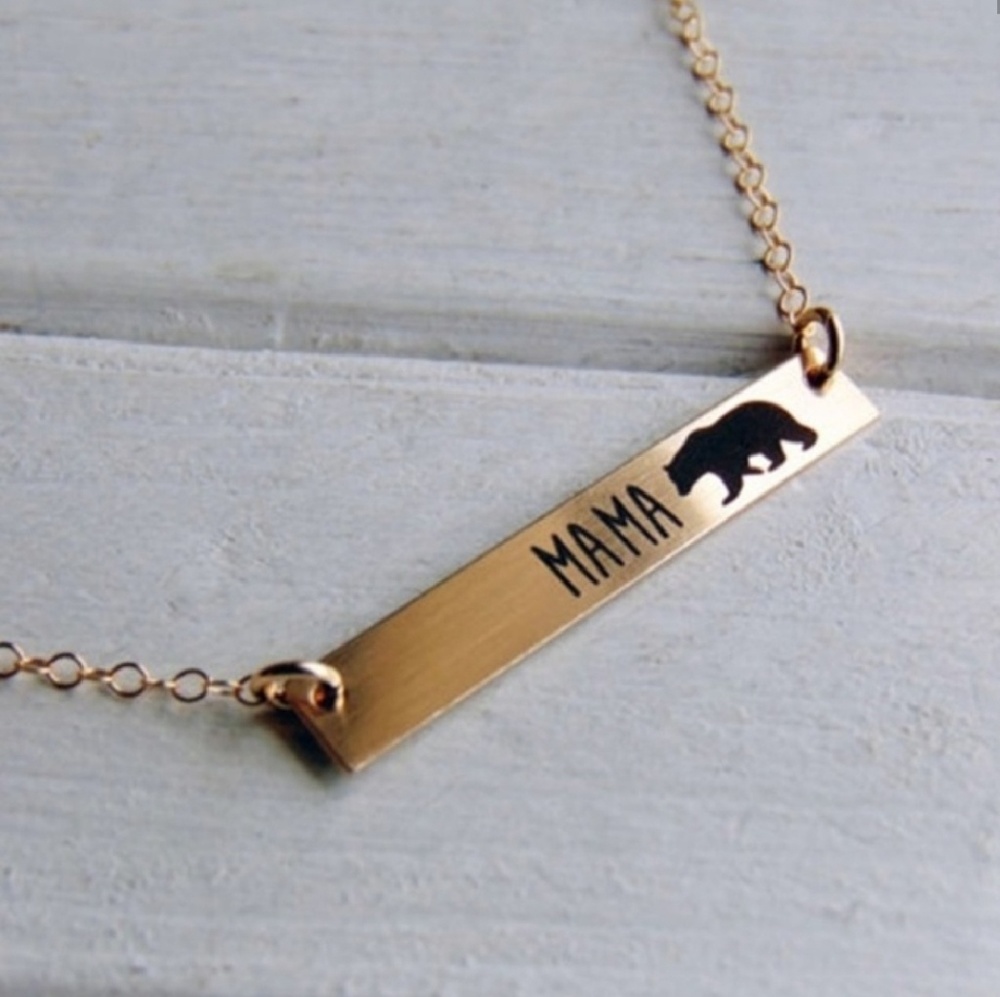 Mama Bear Gold Plated Necklace